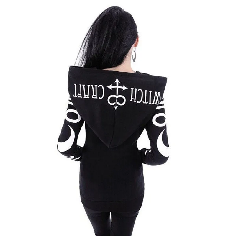 

hirigin new Women Hooded Punk Gothic casual sweatshirts female fashion pullovers Hoodie Tops ladies printed Long Sleeve tops