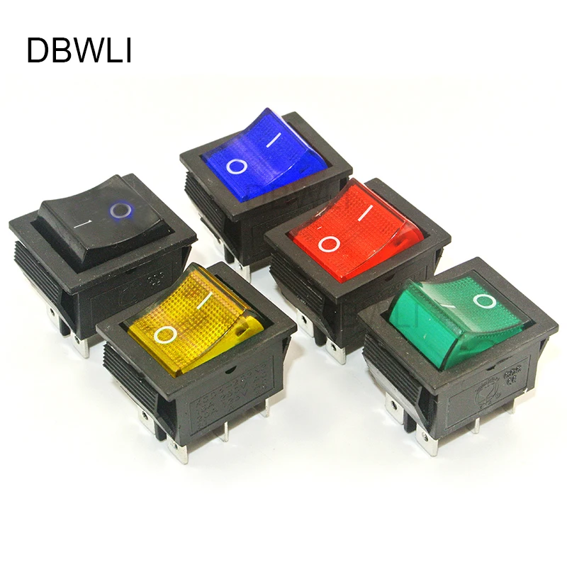 5 шт. 6 контактный переключатель питания KCD4 DPDT с индикасветильник|switch switch|switch 6switch