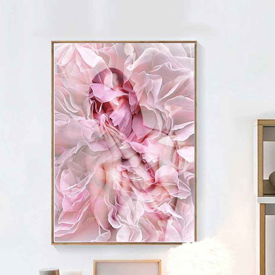 Gohipang настенная живопись на холсте с большим цветком для девочек поп