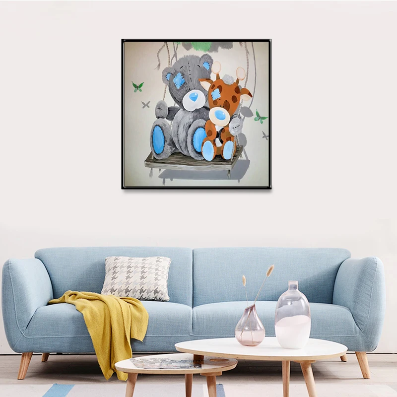 Алмазная 5D картина &quotсделай сам&quot полная из круглых страз мультяшный медведь и