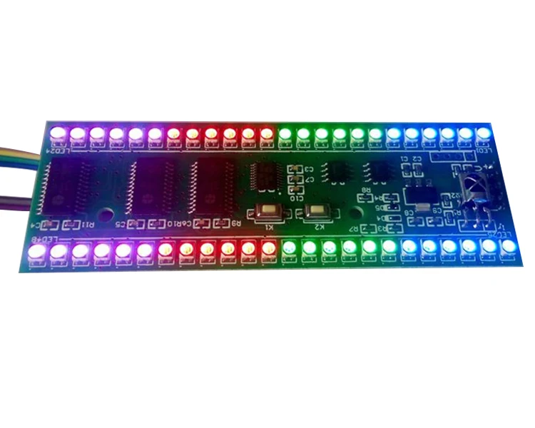 Aiyima 5 шт. 5 в RGB светодиодный индикатор уровня VU измерительный усилитель плата DIY MCU регулируемый дисплей двухканальный двойной 24