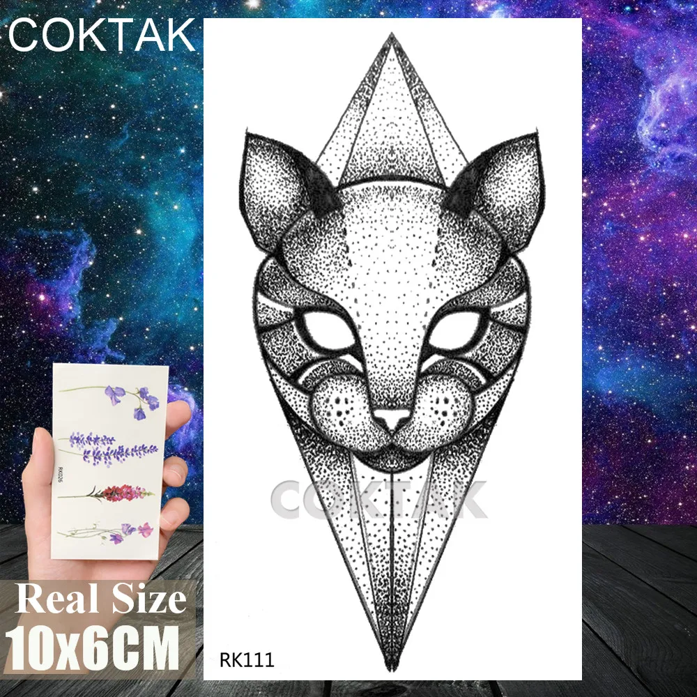 CRK111 3D Красочные волк Временные татуировки стикеры реалистичные поддельные боди-арт руки и ноги Васит татуировки переводные для мужчин геометрические водяные татуировки - Цвет: CRK111