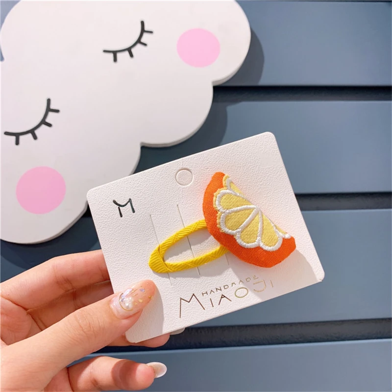 Детские милые заколки для волос ручной работы с фруктами эластичные повязки