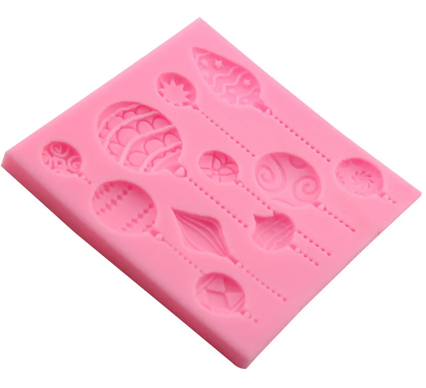 Новогодние Шары 3D Помадка Плесень Всплеск Силиконовые Формы Торт Украшая