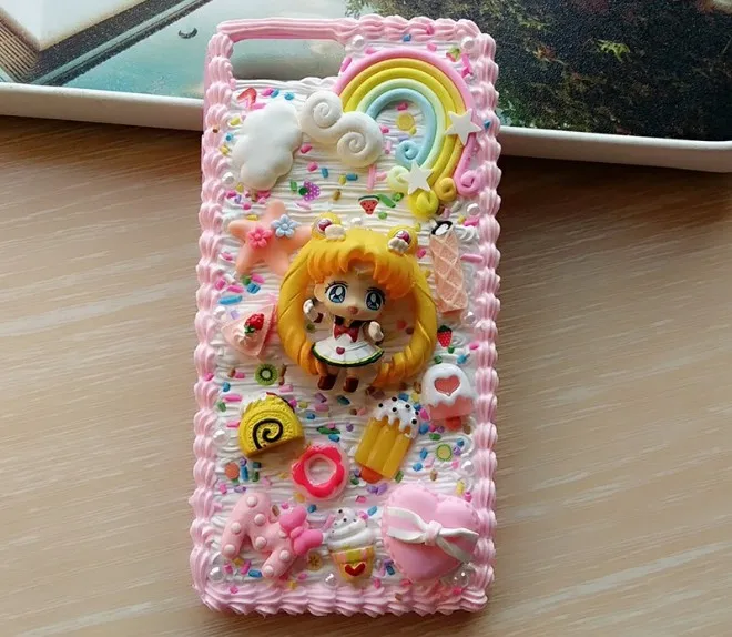 Новинка для iphone Xs max 8 7 6 6s plus DIY чехол 3D Sailor moon чехол для iphone 8 7/6 6s plus ручной работы кремовый конфетный чехол для девочки подарок