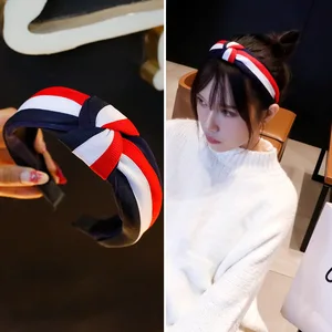 Женская повязка для волос в Корейском стиле с бантом, цвет в ассортименте