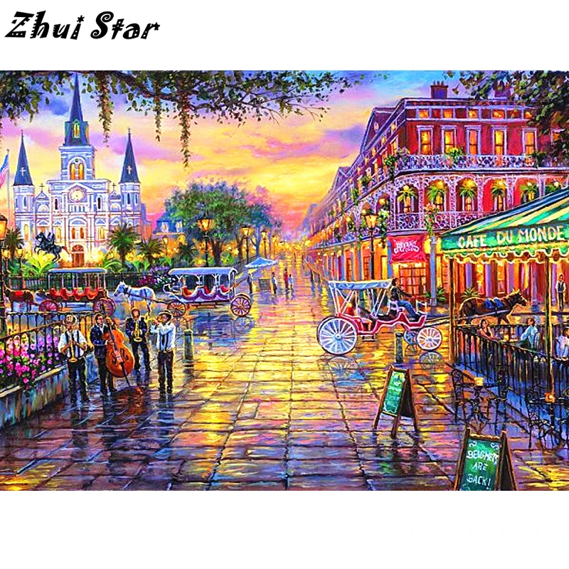 Zhui Star Diy наборы для алмазной вышивки вышивка крестиком Алмазная мозаика город