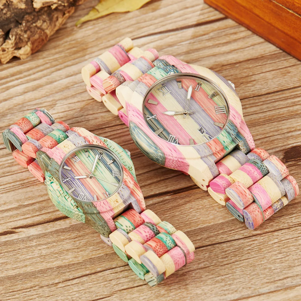 Часы из натурального дерева и бамбука для мужчин женщин Лидирующий бренд ручная