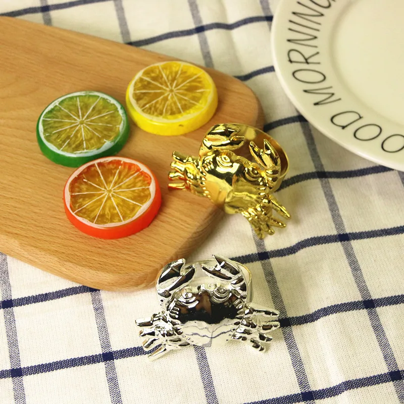 

8PCS alloy napkin ring crab napkin ring banquet jewelry gold / silver