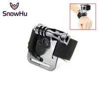 snowhu for gopro accessories black elastic adjustable wrist strap mount for go pro hero 10 9 8 7 6 5 4 yi 4k sport camera gp93