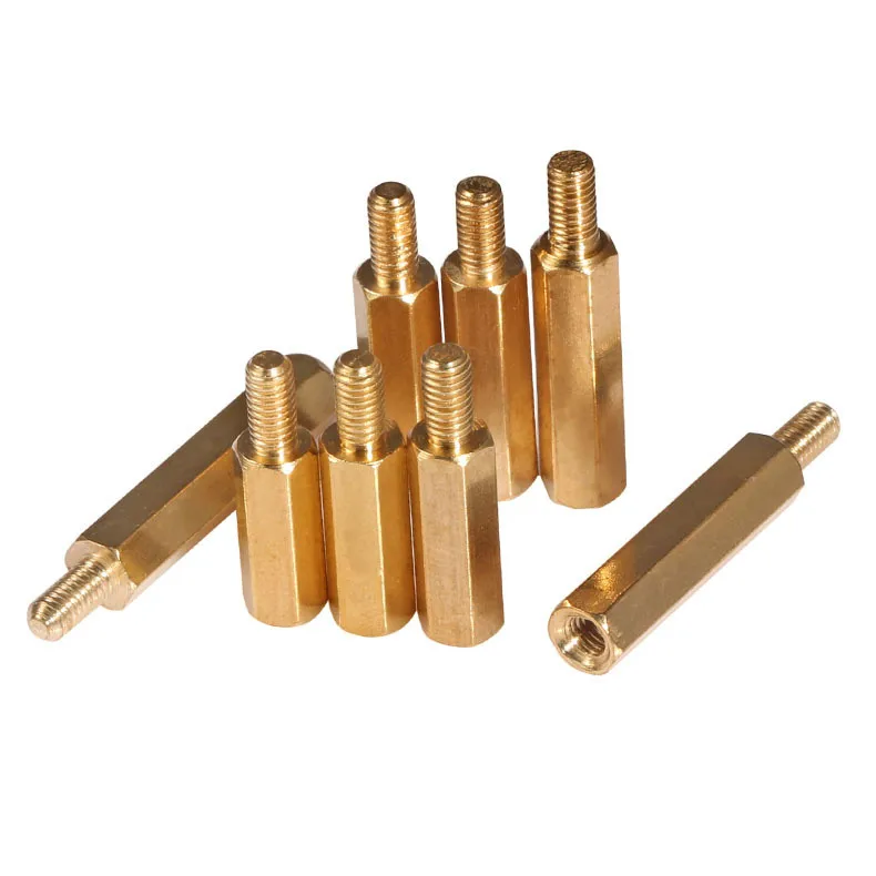 50pcs M4*6/8/10/12/14/15/20/25/30+6mm Hex Nut Spacing Screws Brass Threaded Pillar PCB Computer PC Motherboard Standoff Spacers |