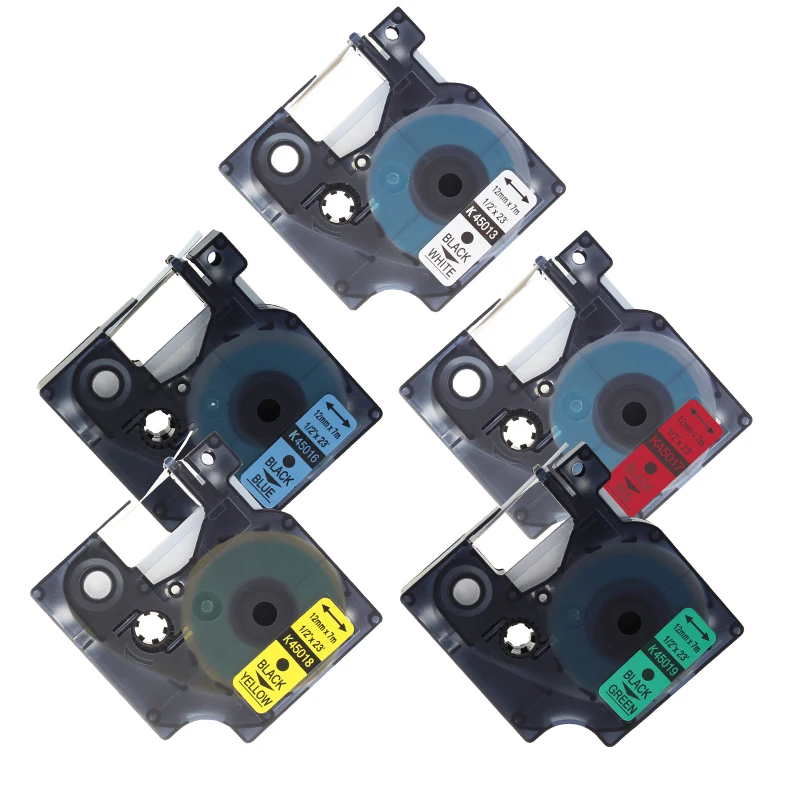 Oozmas 5 упаковок 12 мм разноцветная Женская кассета для Dymo D1 tape 45013 45016 45017 45018 45019