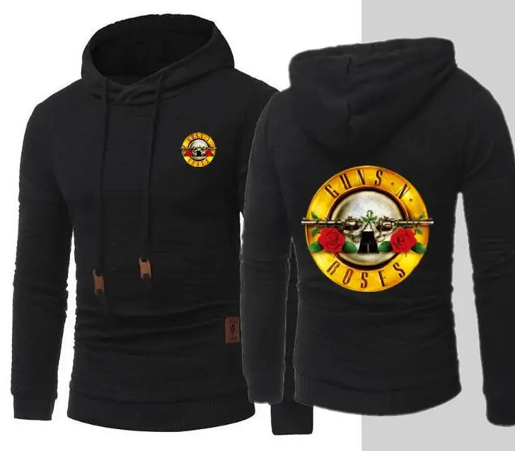 Guns N' Roses guns and толстовка с капюшоном одноцветная клетчатая длинными рукавами