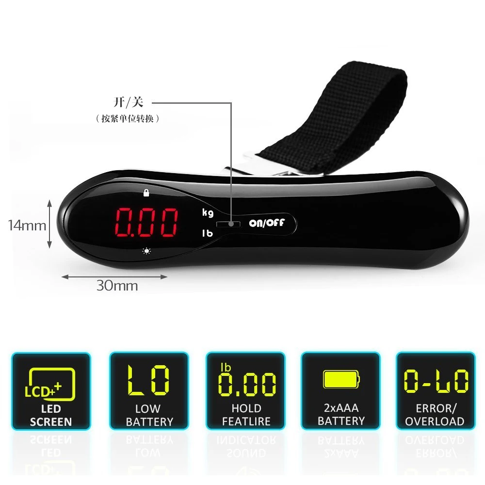 Hostweigh 50 кг/110lb портативный электронный чемодан весы светодио дный дисплей баланс