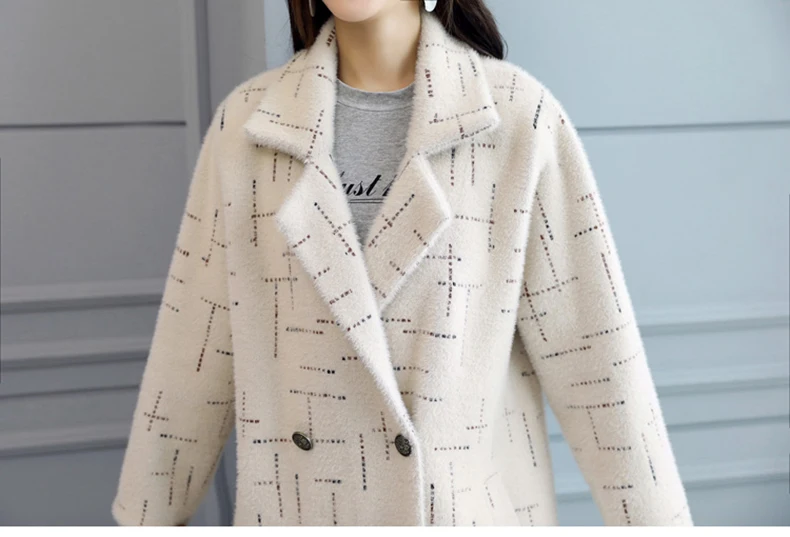 2018 осень и зима простое шерстяное пальто женский кардиган Студенческая ветровка