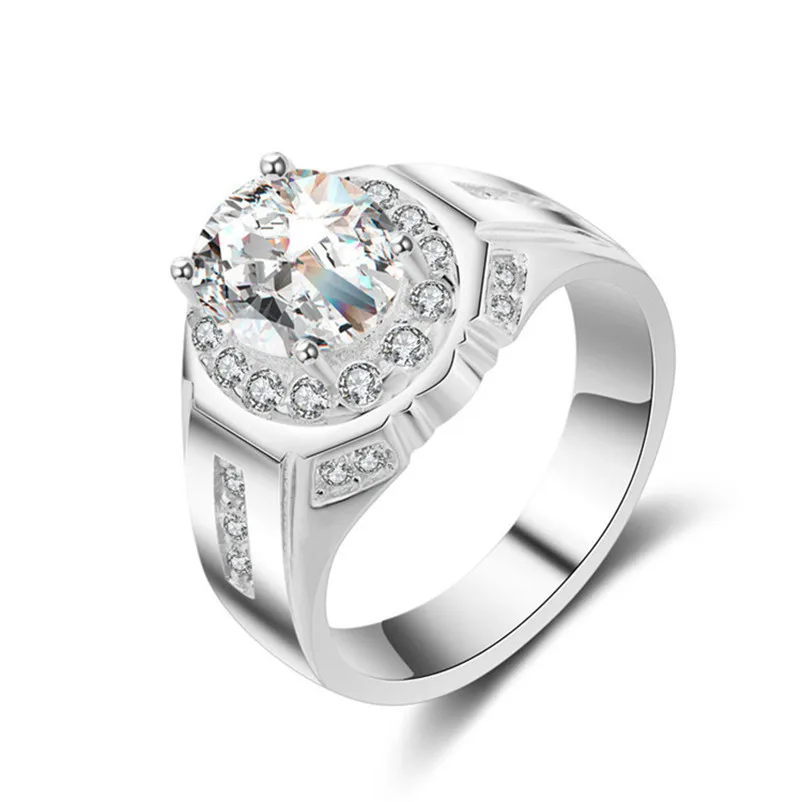 

S925 Men Ring Gentleman Engagement Party Ringen Bridegroom Wedding Fine Jewelry Anelli Oro Drop Shipping