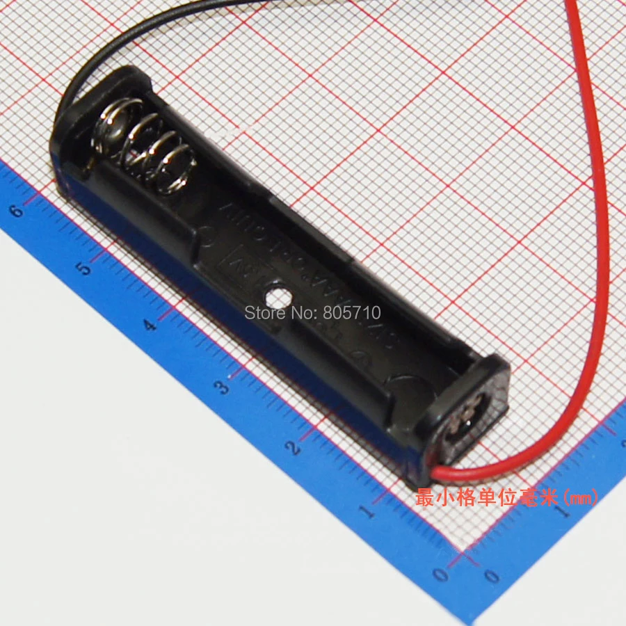 1 * держатель аккумулятора AAA для одной батареи тройного А длинный провод 150 мм 100