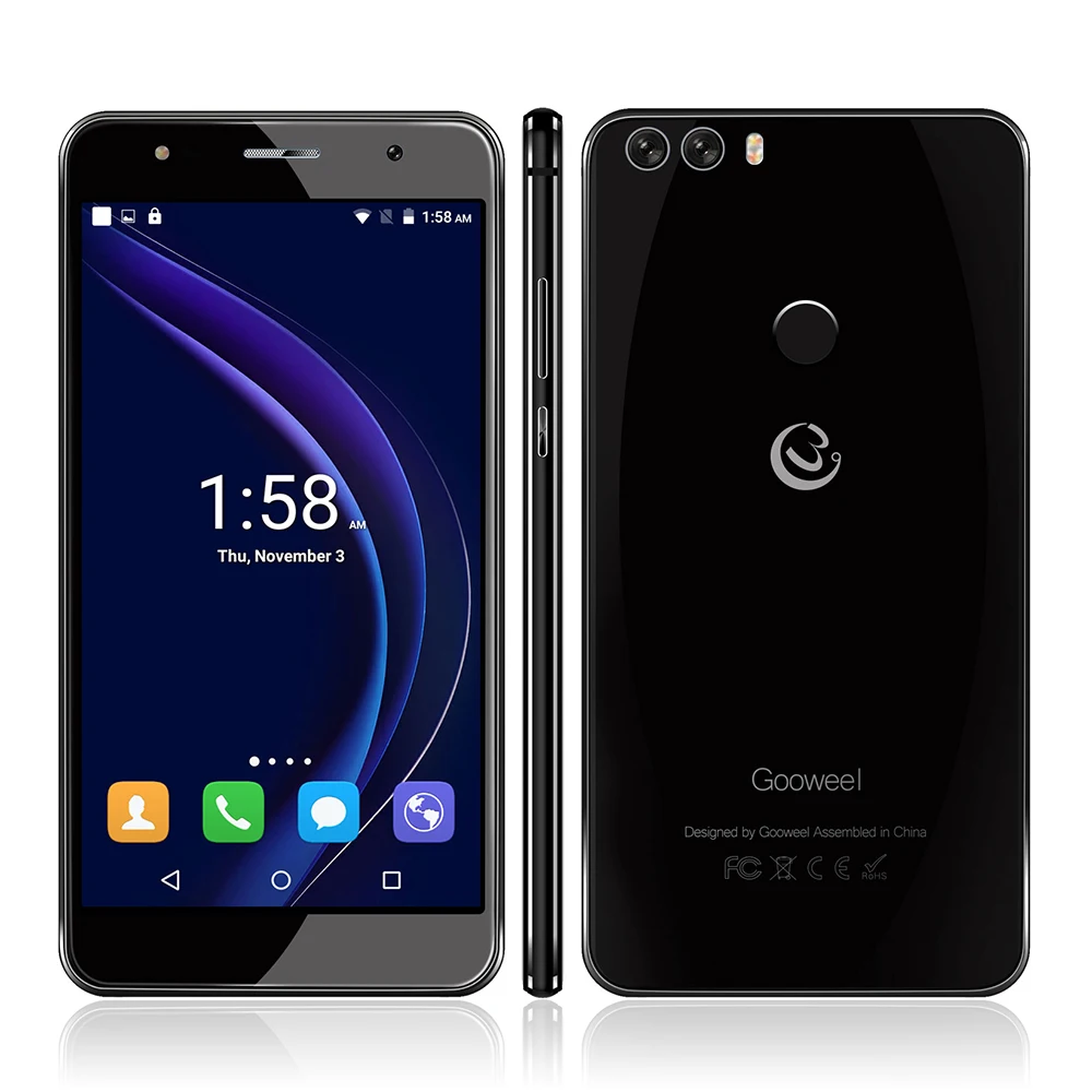 Free GIFT Gooweel M8 Cell phone Dual 2.5D Glass 5.5 inch HD IPS MTK6580 quad core Mobile Fingerprint ID13.0MP smartphone | Мобильные