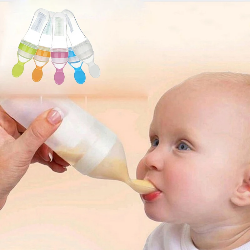 Бутылочка для кормления новорожденных 90 мл 1 шт. с ложкой детей девочек и