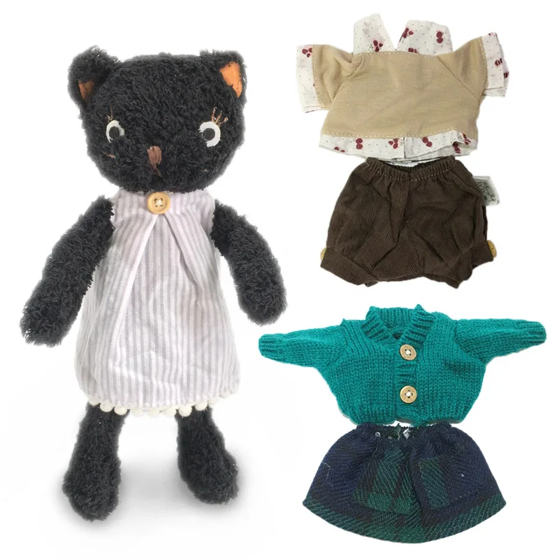 Style 11 1 комплект Kawaii кошки плюшевые куклы с сменной одеждой чучело мягкие игрушки для детей девочек детские игрушки подарок(1 Кот и 2 одежды - Цвет: Style 11