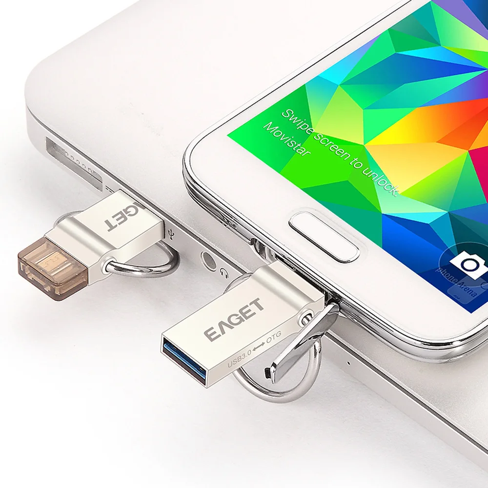 Официальный EAGET V90 USB флеш-накопитель OTG Смартфон флеш-накопитель Micro USB флешка USB 3,0 высокоскоростной 64 ГБ флеш-накопитель USB флешка