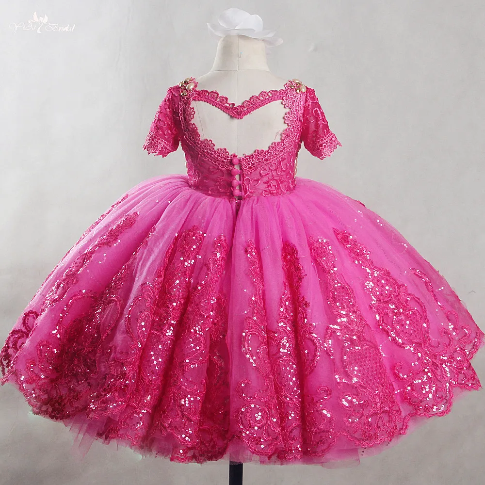Женское вечернее платье Yiaibridal розовое кружевное из тюля для причастия FG77|kids ball