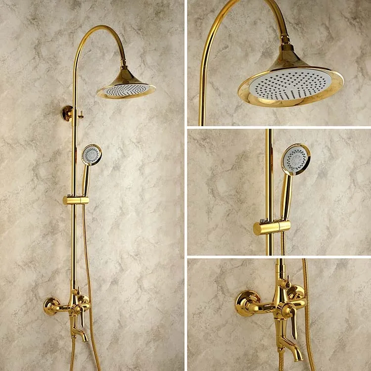 Dofaso творческий дизайн латунь осадков grohe Душ смеситель с ручным душем Настенные Золотой смеситель для ванны смеситель для душа