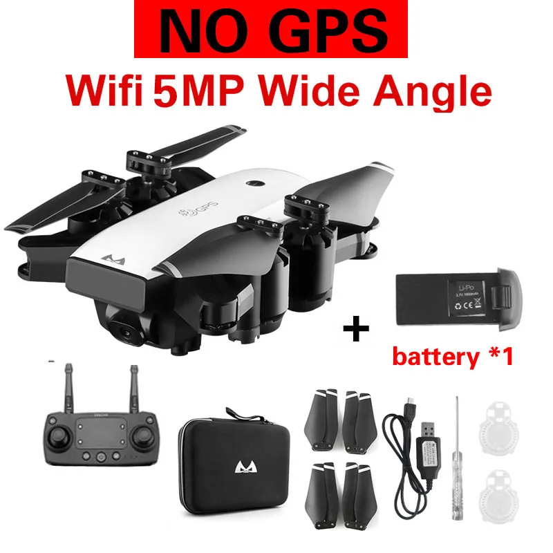 no gps 5mp battery1 Радиоуправляемый Дрон Квадрокоптер игрушки S20W FPV 720 P/1080 P камера селфи удержание высоты авто возврат Взлет/посадка Hover Дрон gps подарок otpro - Цвет: no gps 5mp battery1