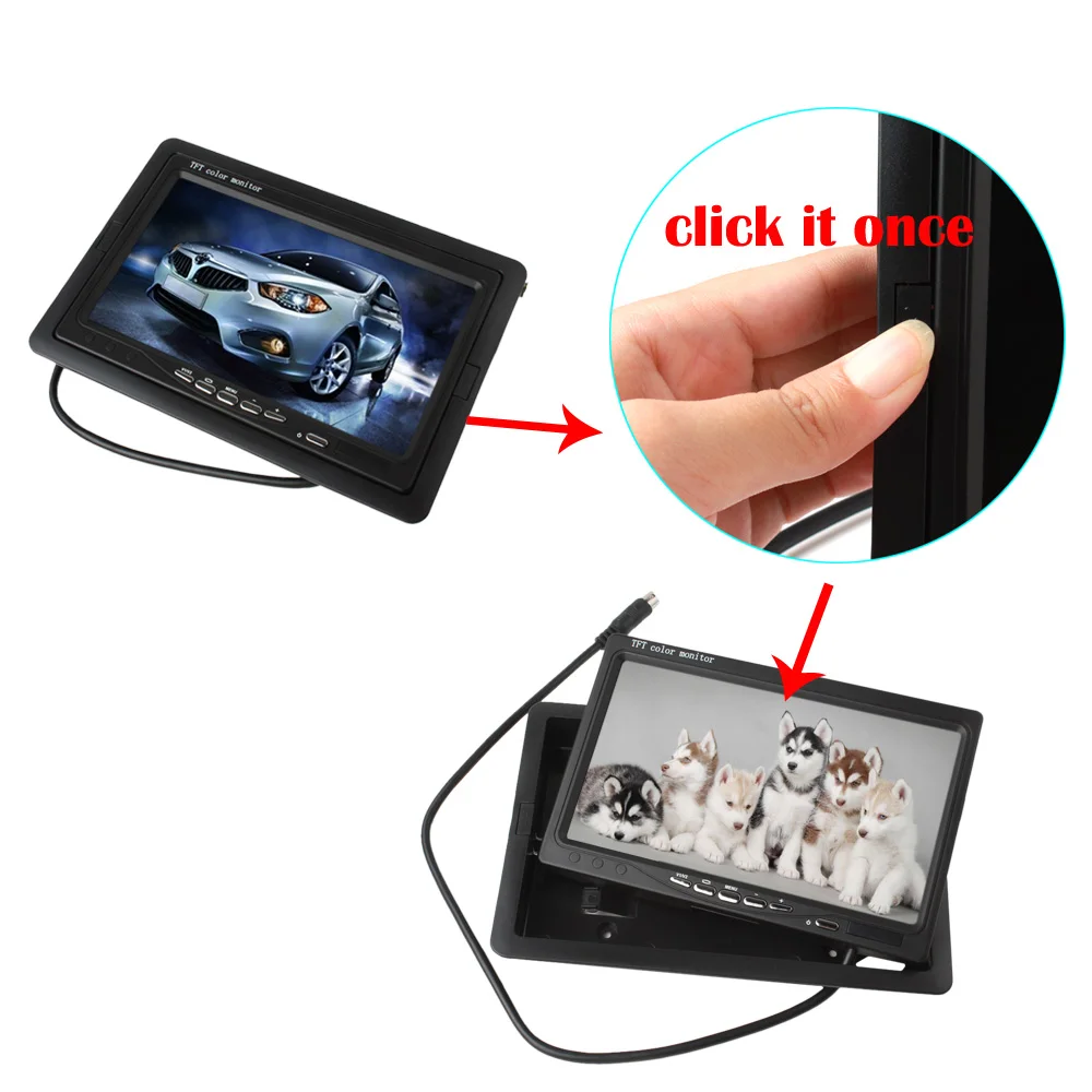 7 'ƈCH HD 800*480 TFT LCD цветной экран Автомобильная камера заднего вида монитор для