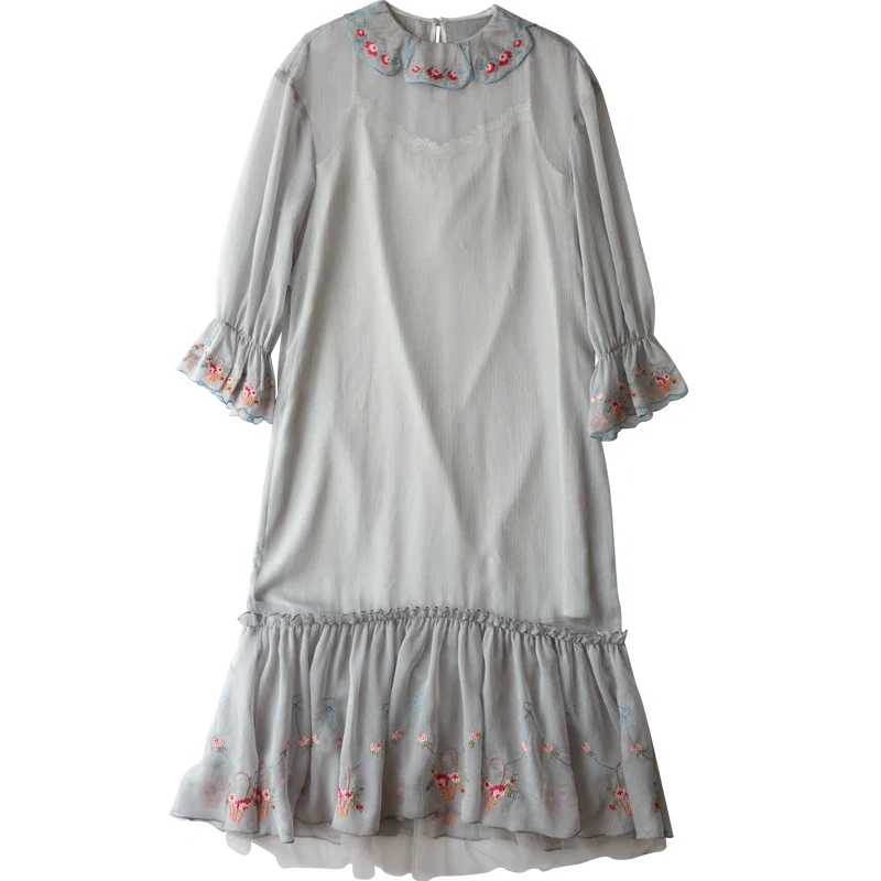 Женское платье с вышивкой LYNETTE'S в китайском стиле оригинальный дизайн