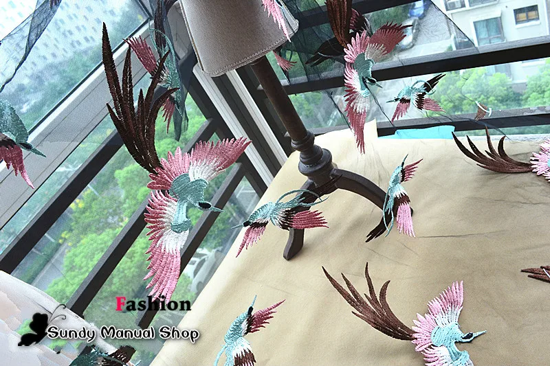 Высококачественная Европейская Тяжелая кружевная ткань сетка марля птицы