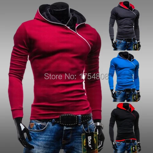 2015 New Fashion Brand Casual Winter Men's Jacket Diagonal zipper Slim Fit Hoodies Men High Quality Sports Hoody Sweatshirts | Мужская