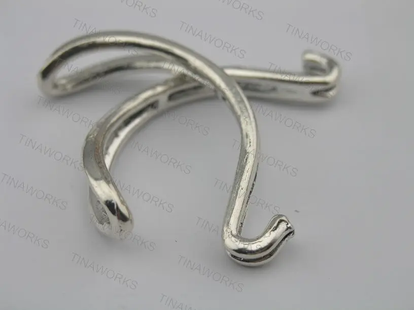 

20Pcs Antique Silver Half Cuff Hook Clasp For Up to 5.0mm Leather Wrap Bracelet--CLP1065