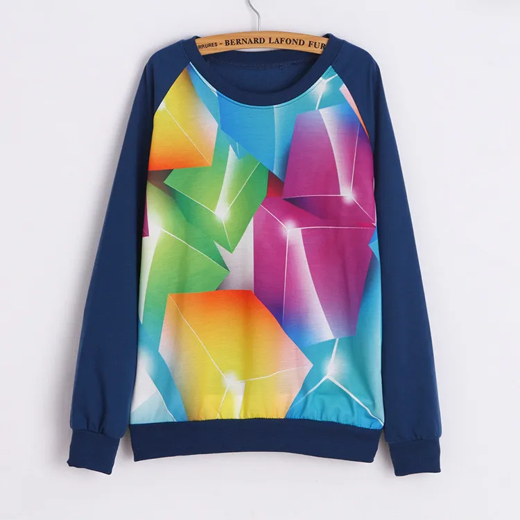Fashion New 2016 spring sport Hoodies Women pullover thin style Loose plus-size Hoodie scenery printed sweatshirt | Женская одежда