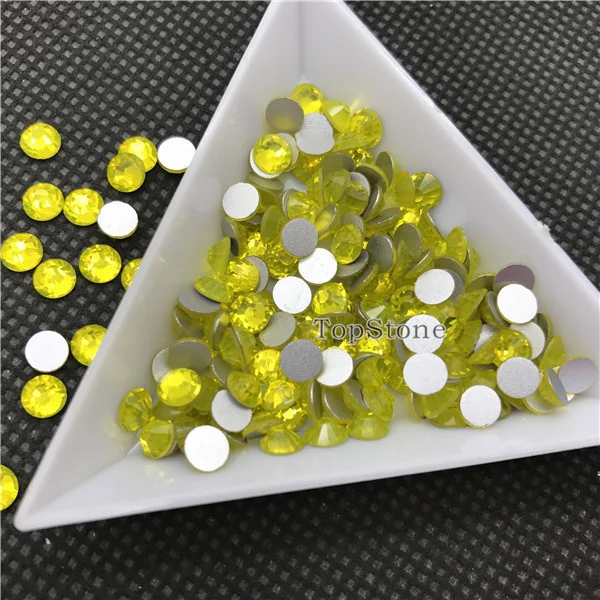 citrine TopStone Mult Размеры цвета кристалл не горячей фиксации Стразы супер яркие стеклянные стразы для 3D дизайна ногтей Самоцветы Сделай Сам платье одежда - Цвет: citrine