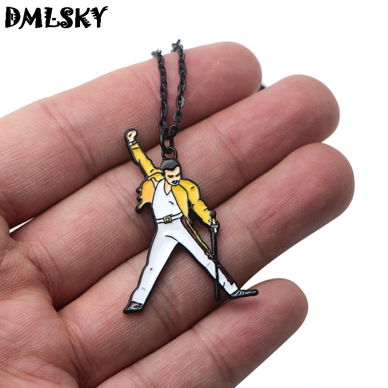 DMLSKY Freddie Mercury Подвеска из металлического сплава брелок для ключей подарок для женщин мужчин сумка крутой брелок ювелирные изделия M3105