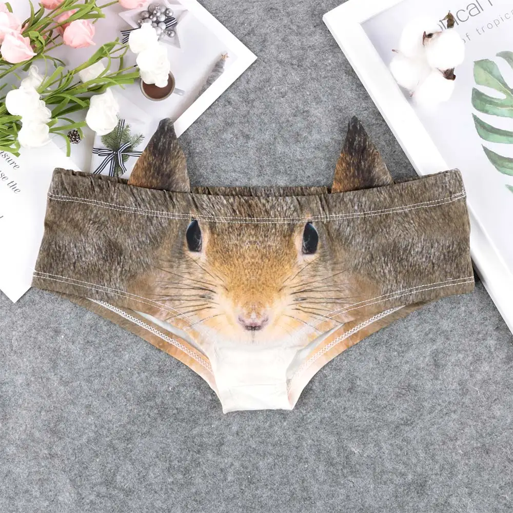 Хит продаж женские трусики с животными 3D принтом мягкое нижнее белье низкой