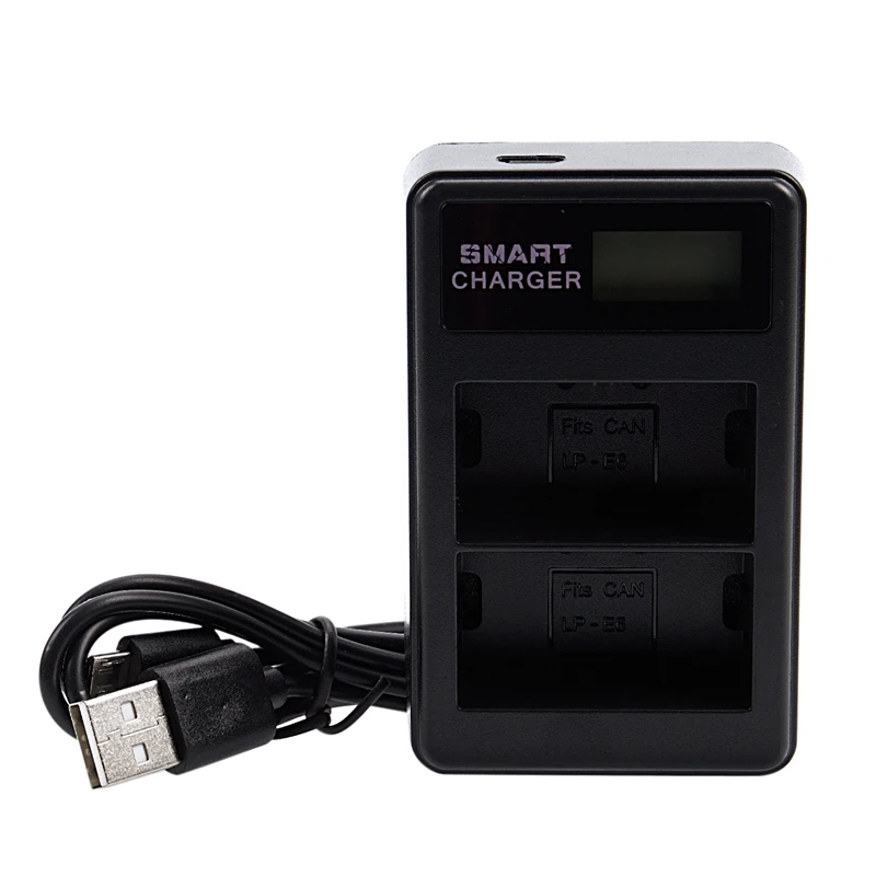 LCD USB Battery Charger LP-E6 For Canon 5D Mark IV III 5Ds R 7D 6D 80D |
