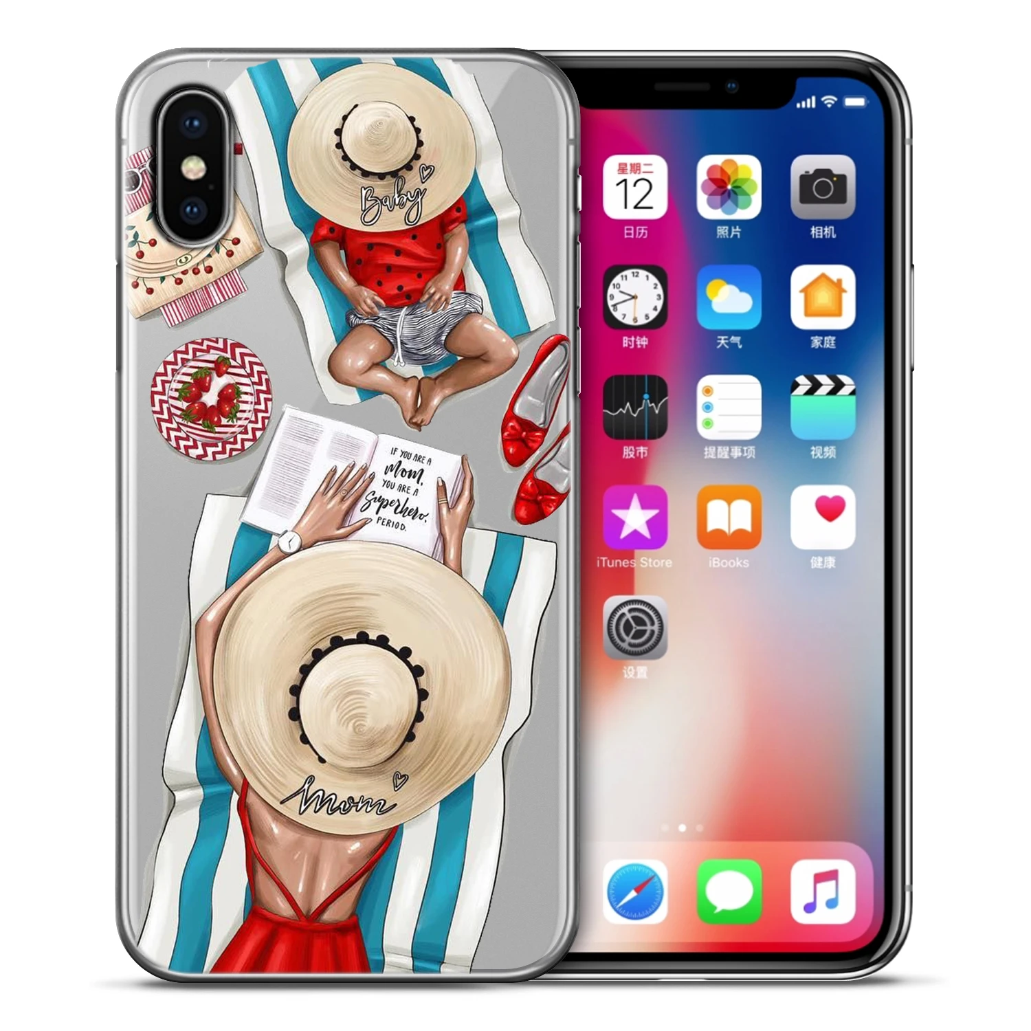 Модный чехол для телефона девочек с рисунком супер мамы папы iPhone XS Max XR X 7 6s 8 Plus SE и
