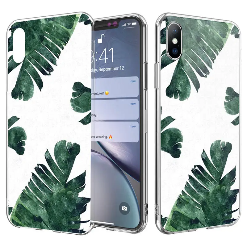 Ottwn летний рисунок банановых листьев чехол для телефона для iPhone 11X7 8, 6, 6 S, Plus, XS XR XS Макс 5 5S SE Ретро листья чехол-накладка на заднюю панель из силикона и мягкого ТПУ с крышкой