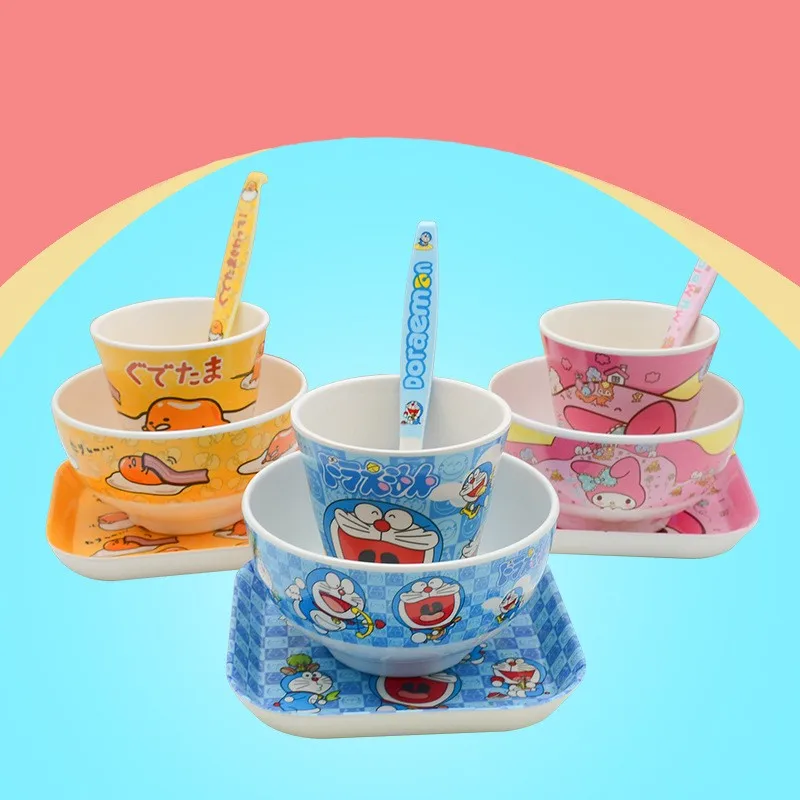 Creative cute cartoon children's tableware dishes dish spoon cup four-piece suit gift A5 melamine environmental protection table | Мать и