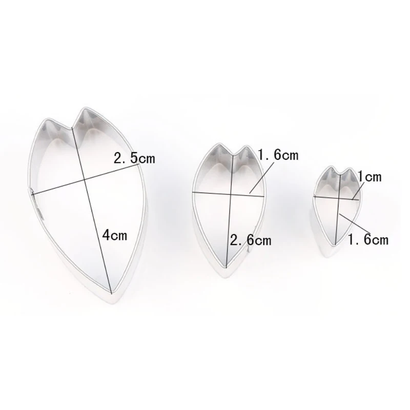 Sakura Petals 3Pcs Stainless Stell Cookie Cutter Pastry & Biscuit Baking Cake Decorating Tool Cupcake Mold Fondant | Дом и сад