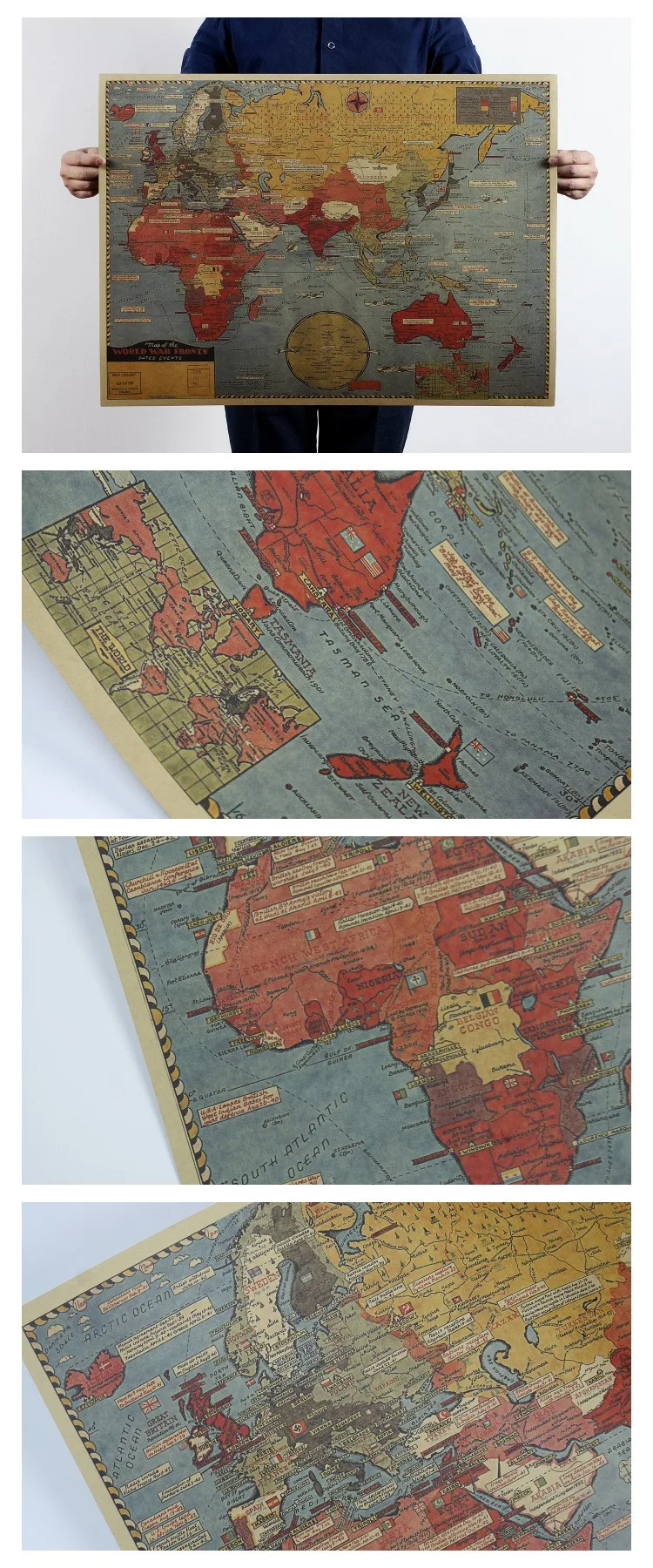 Состояние мировой войны карта земли 70x51,5 см/крафт-бумага/Бар плакат/Ретро плакат/декоративная живопись
