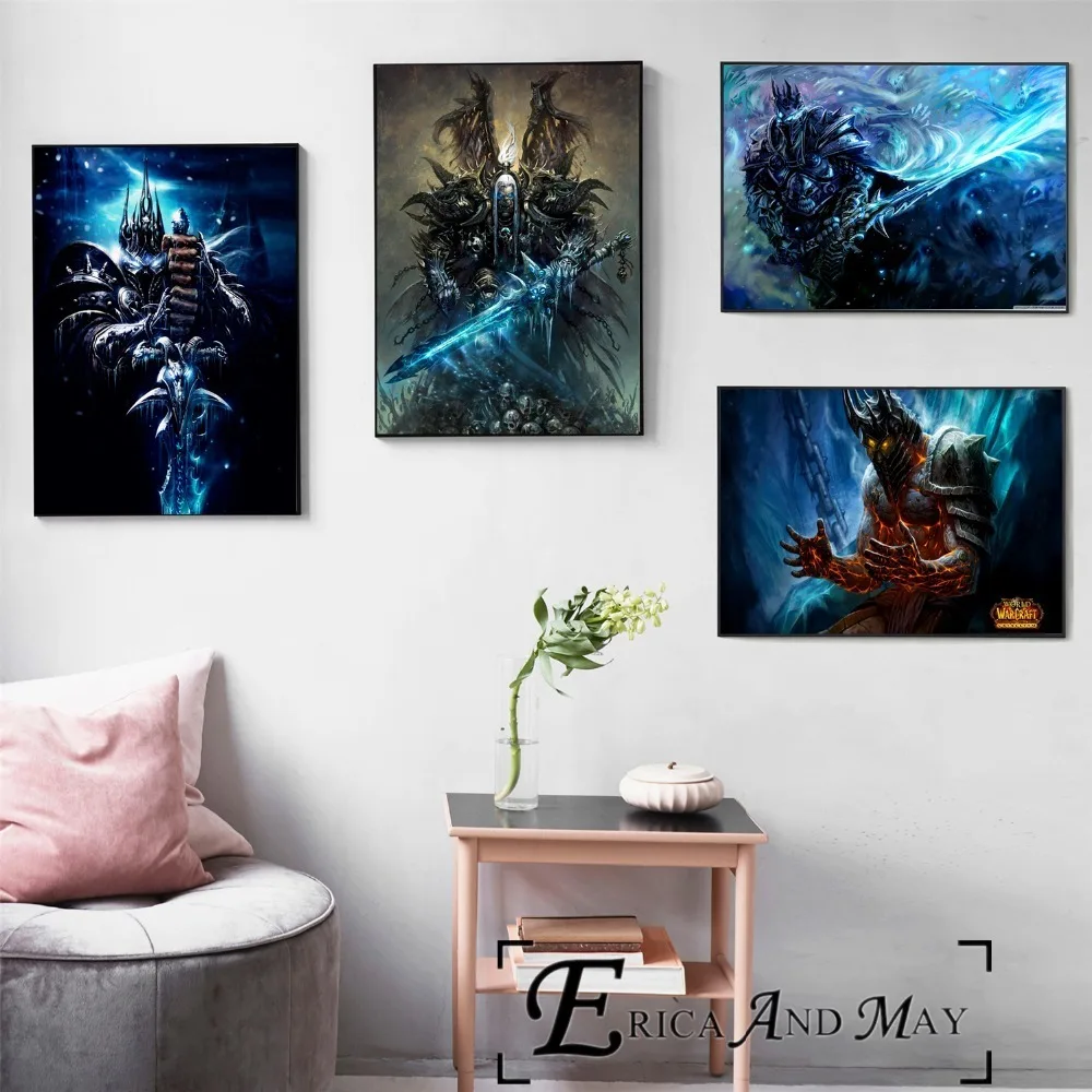Lich King WOW игра художественные работы винтажные плакаты и принты настенные