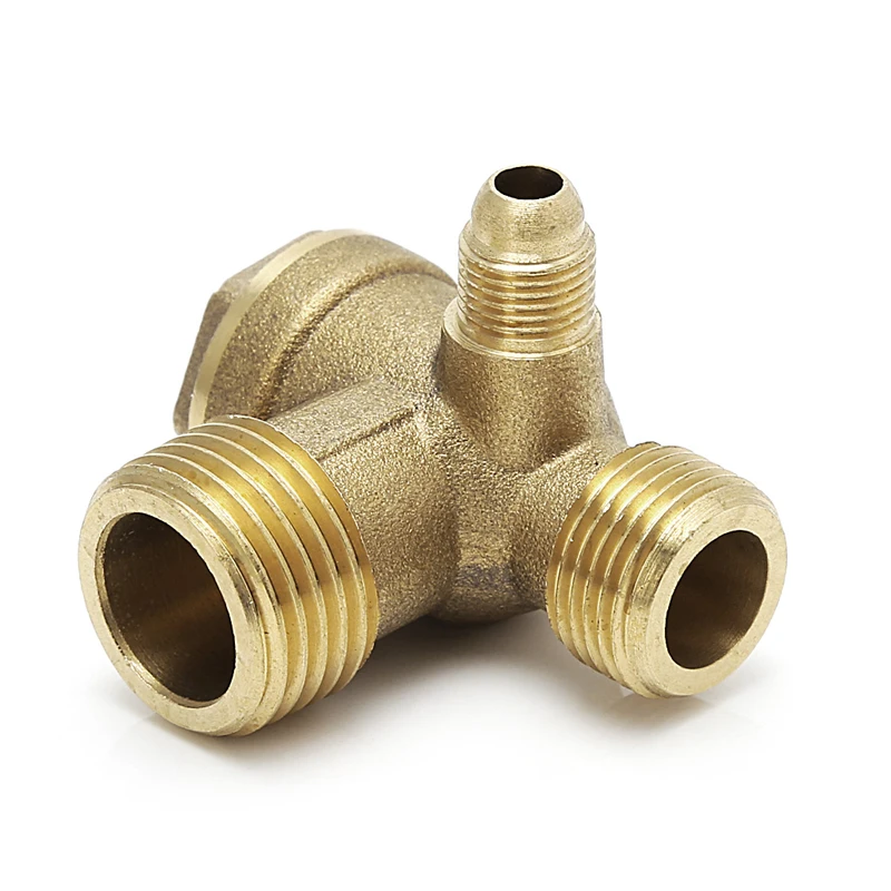 

Male Thread 3 Way Metal Air Compressor Check Valve Gold Tone