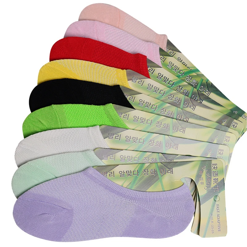 Summer женская мода mesh лодка носки бамбуковое волокно нескользящей невидимые