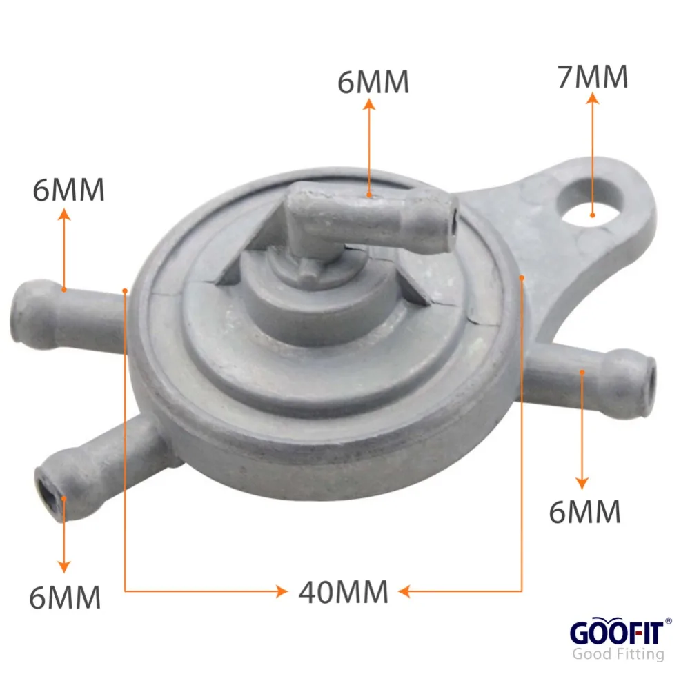 GOOFIT 4-ходовой топливный клапан газовый Petcock вакуумный китайский скутер запчасти