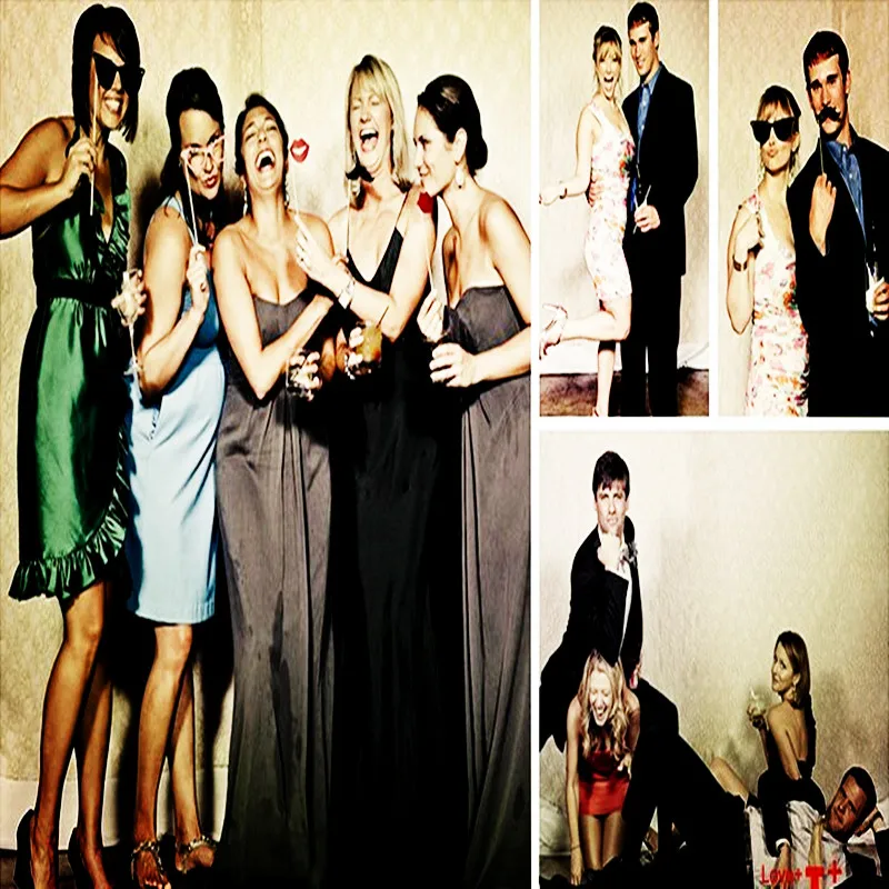 2016 Новый 10 Шт./лот Photo Booth Опора Черный Картон Доске Придерживайтесь свадебные