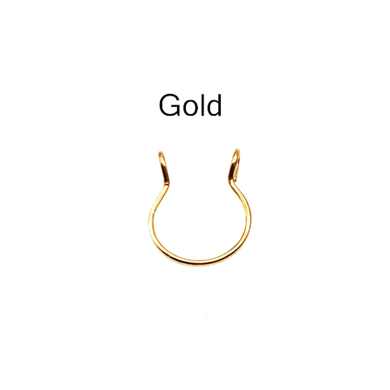 Gold 1 шт., модное регулируемое кольцо в нос, шпильки из нержавеющей стали, кольцо для перегородки, кольцо для пирсинга, кольцо в форме губ для женщин - Окраска металла: Gold