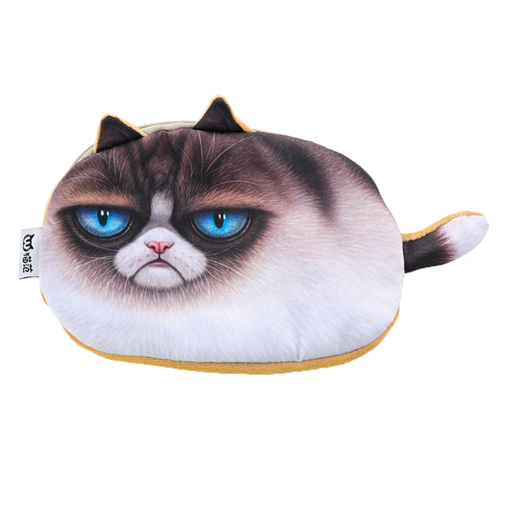 1 шт. Kawaii кошки молнии пеналы милый 3D Плюшевые карандаши случае чехол большой емкости школьные принадлежности сумка для канцтоваров - Цвет: 2